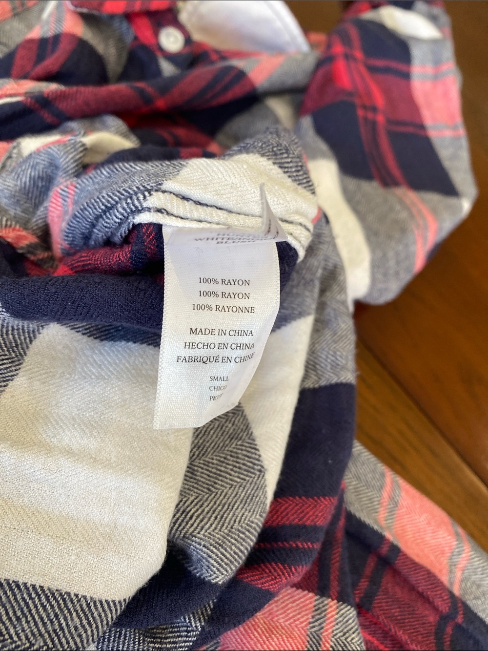 Rails Plaid Button Down Shirt Small Navy Red White Long Sleeve Flannel - Picture 11 of 11